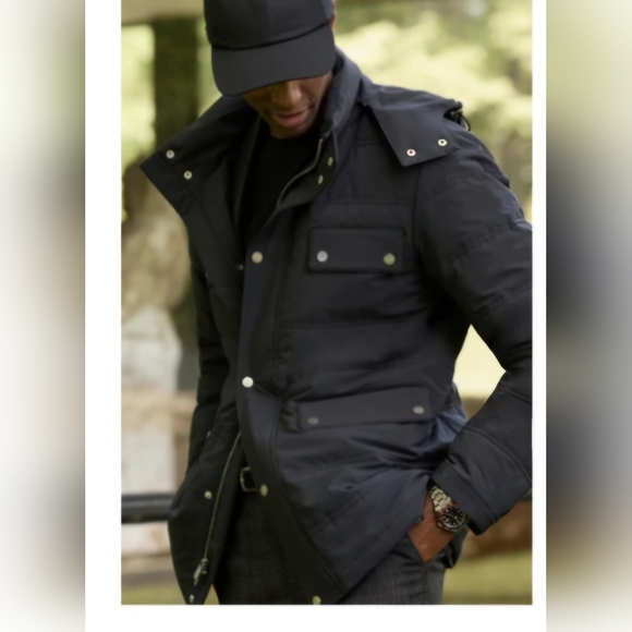 J. Hilburn Custom Men's Classic Black Puffy Military Jacket Sz. 49R